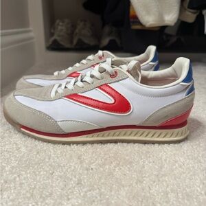 Tretorn Red and White Athletic Sneakers